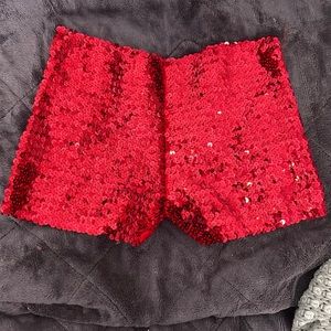 XS Women’s Sequin red shorts